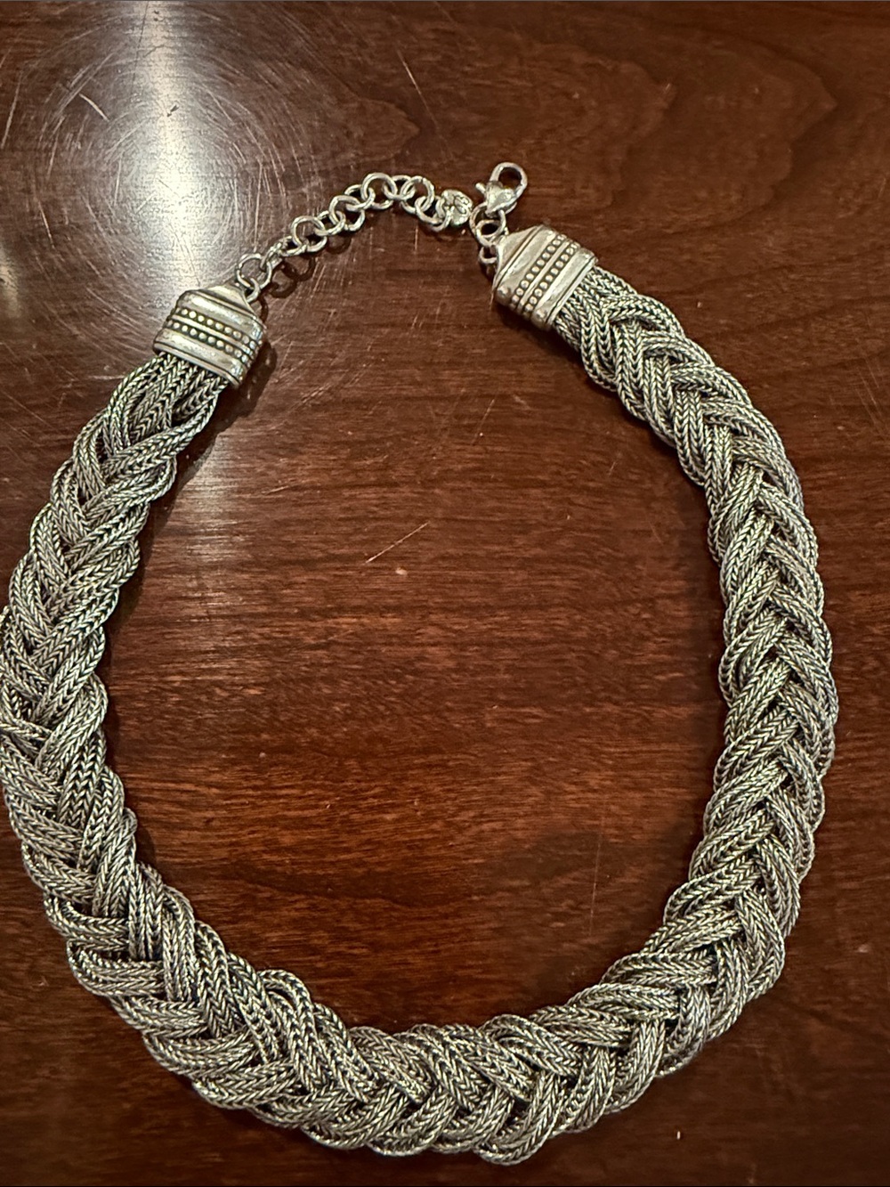 Brighton Silver Braided Rope Necklace